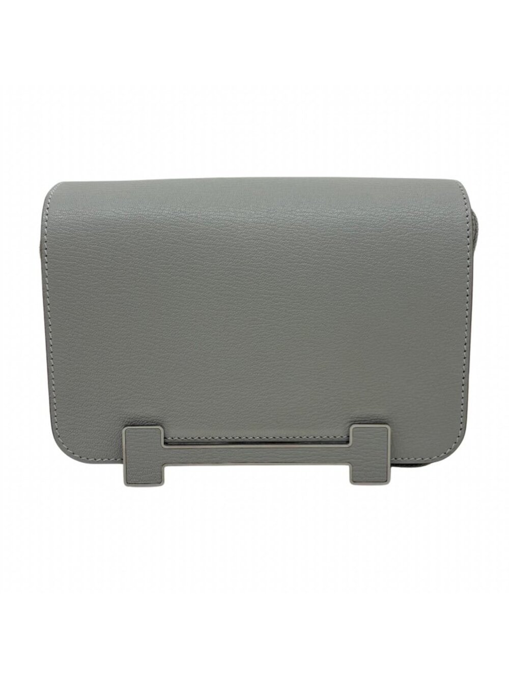 Hermes Geta Green Pearl Silver Shoulder Bag Chevre